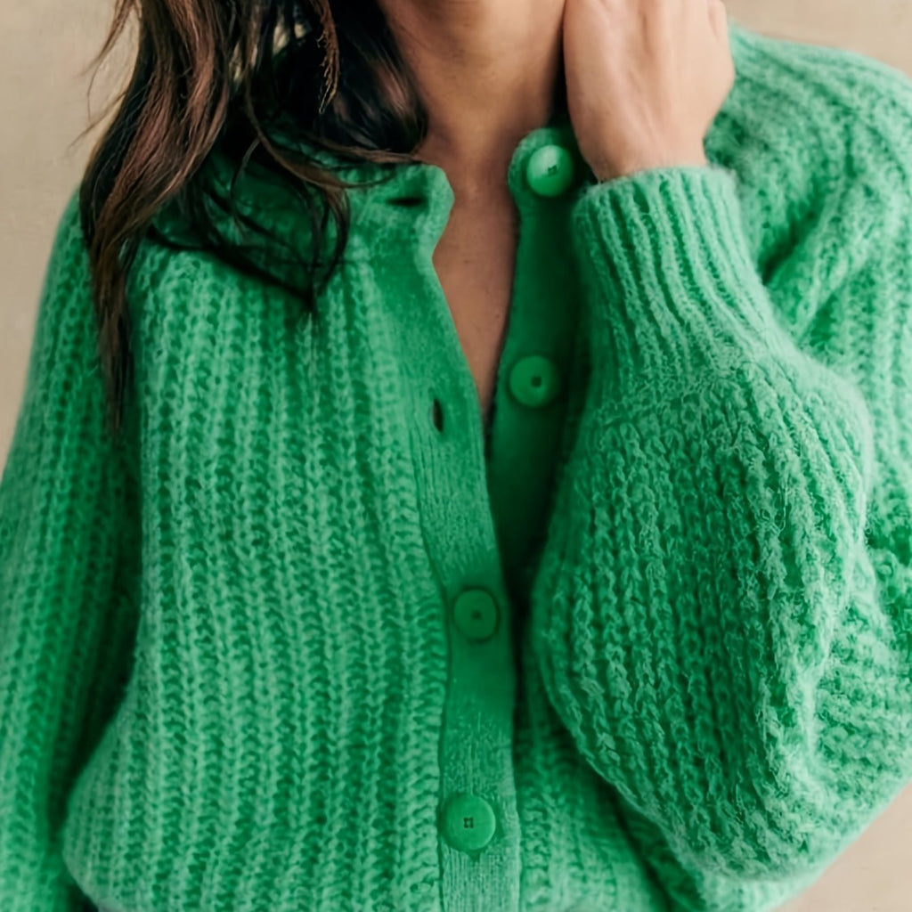 Elegant Knitted Women’s Cardigan with Loose Fit & Comfortable Style